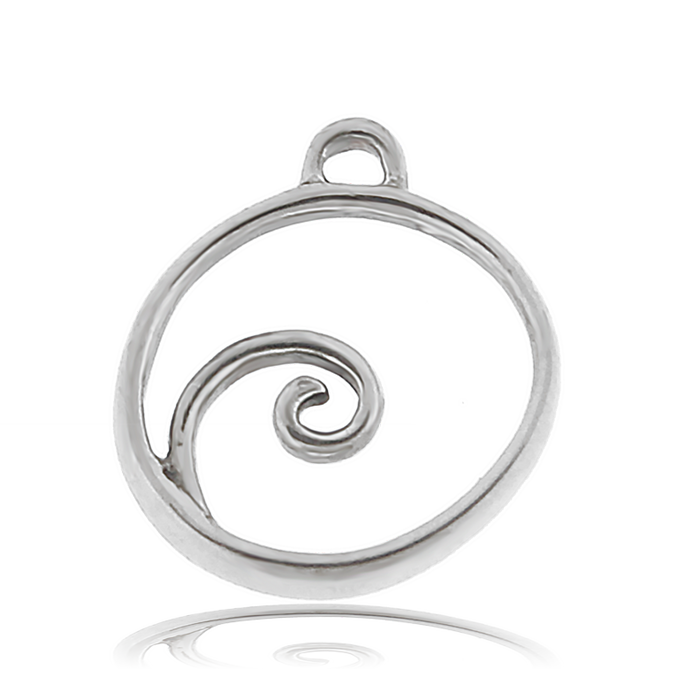 Garnet Stone Bracelet with Wave Sterling Silver Charm