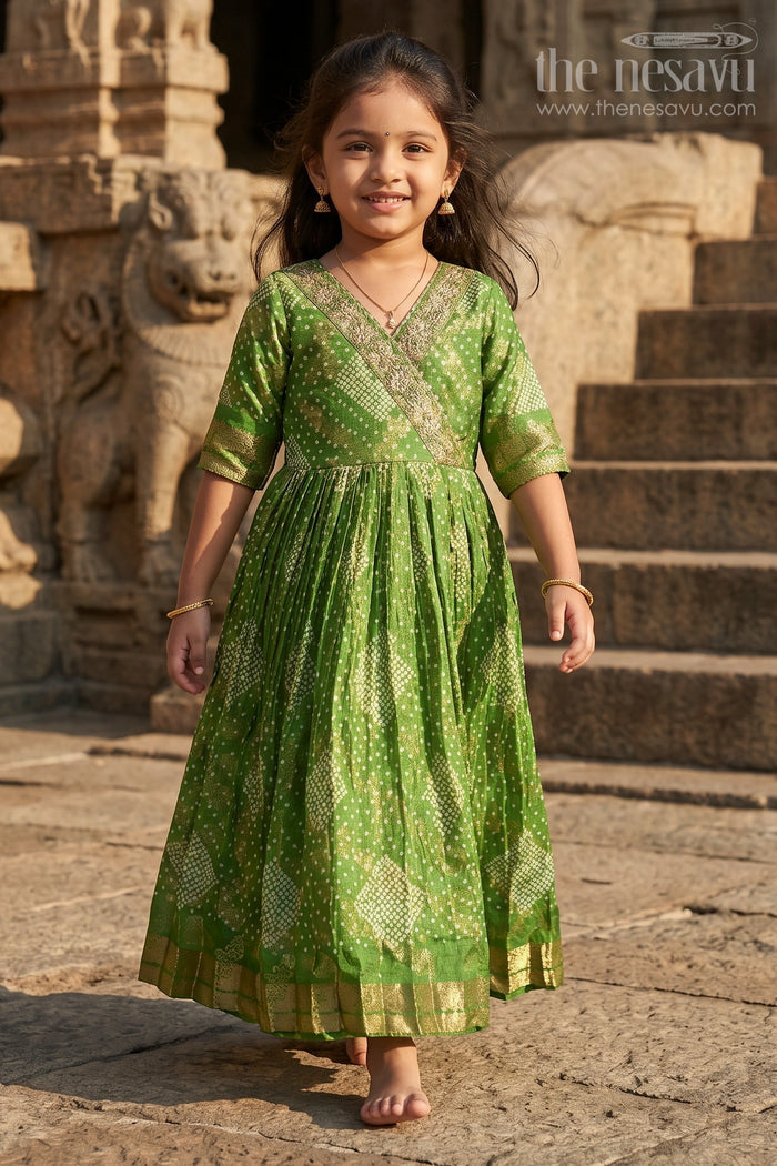 Girls Bandhani Gown for Traditional Functions and Festive Events