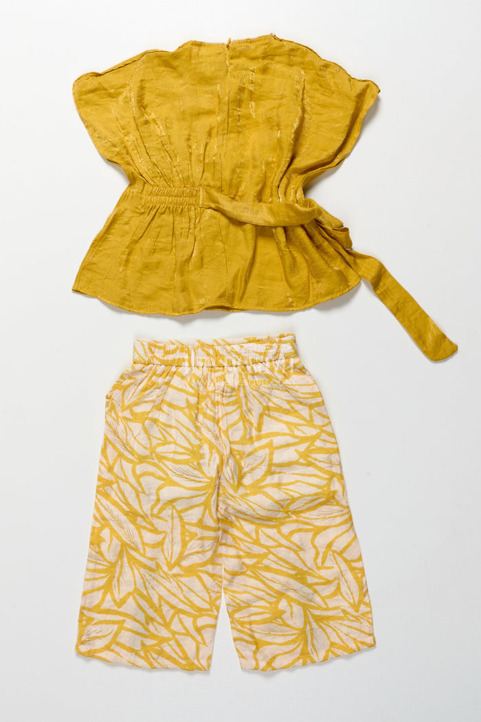 The Nesavu Girls Casual Set Girls Casual Ethnic Set with Georgette Top and Printed Pants Nesavu Nesavu girls ethnic casual set georgette top digital print pants festive wear