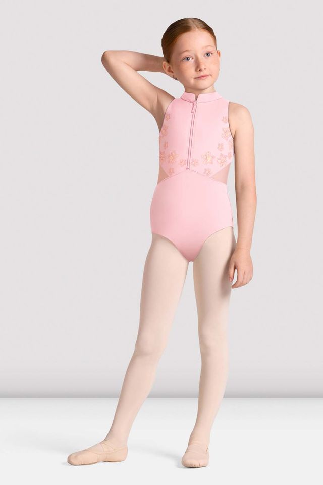 Girls Cayla Zip Front Leotard