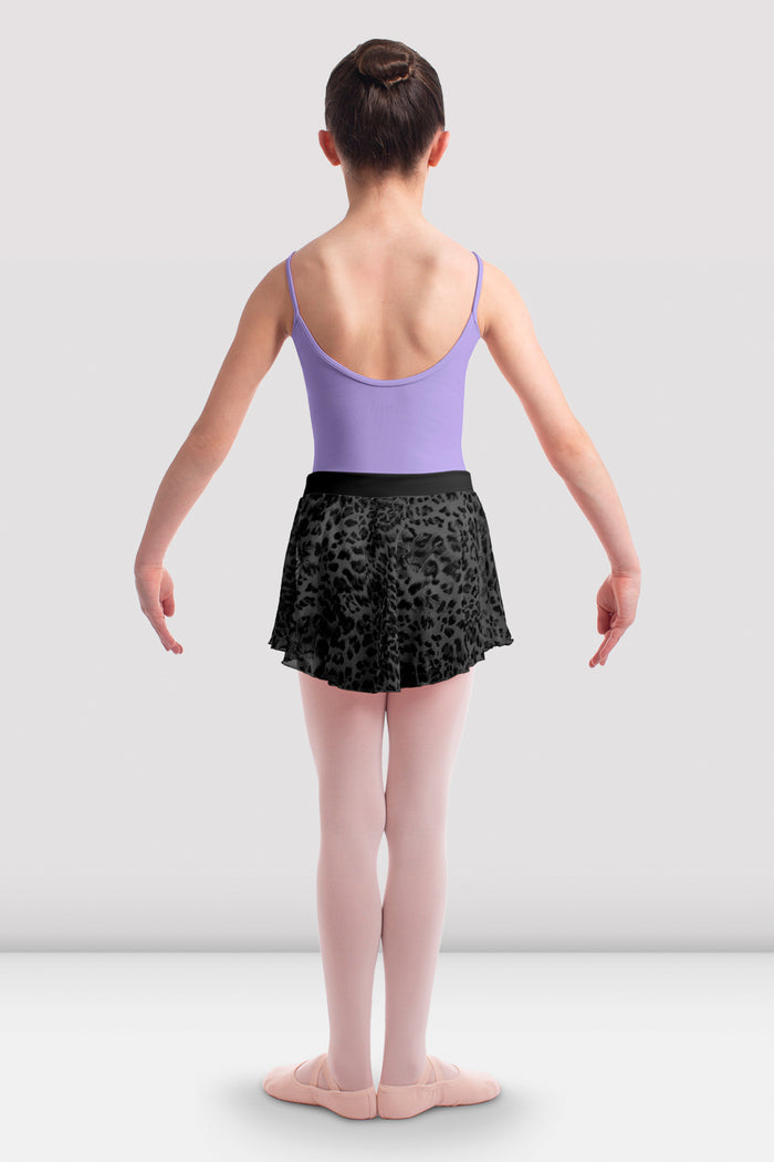 Girls Chanelle Animal Print Mesh Pull On Skirt