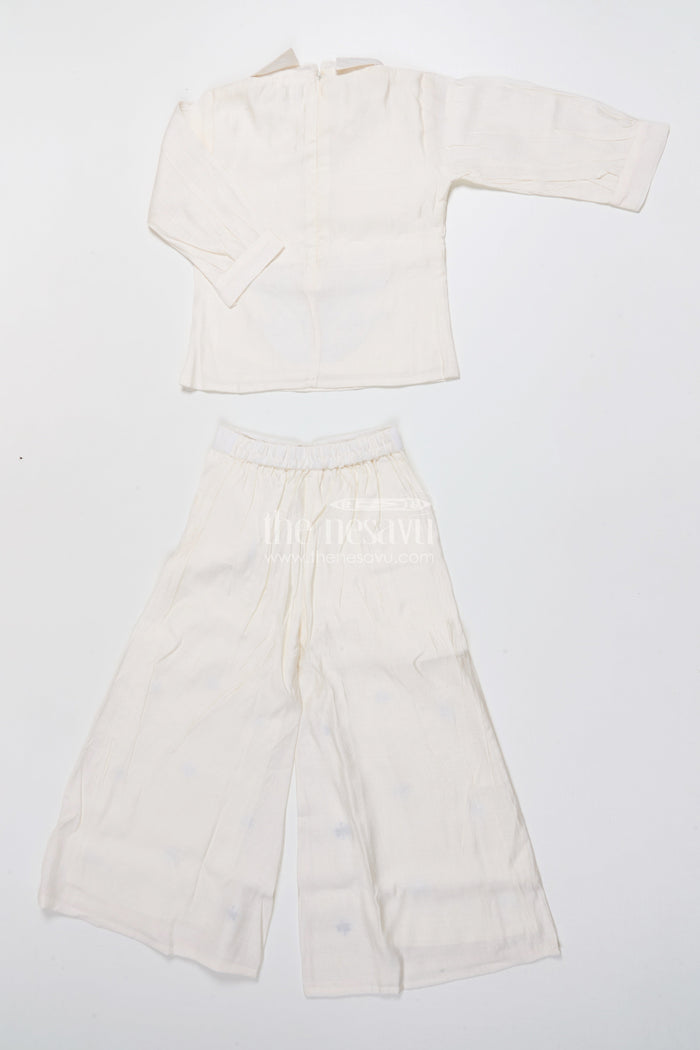 The Nesavu Girls Co-Ord Sets Girls Co-Ord Set with Applique Embroidery for Ethnic Days and Festive Events Nesavu Nesavu girls co-ord set embroidery applique perfect festive wear school ethnic day