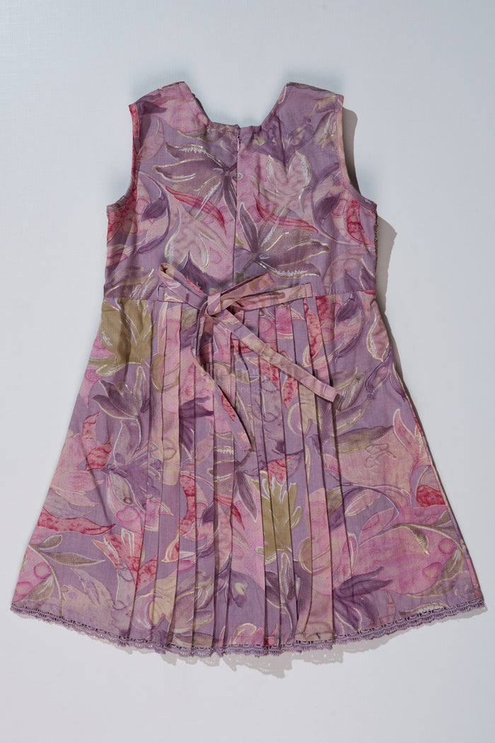 The Nesavu Girls Cotton Frock Girls Colour Full Frock with Sequin Embroidery and Printed Pleated Skirt for Stylish Look Nesavu Nesavu Girls Colour Full Frock Sequin Embroidery Printed Pleated Skirt Party Wear