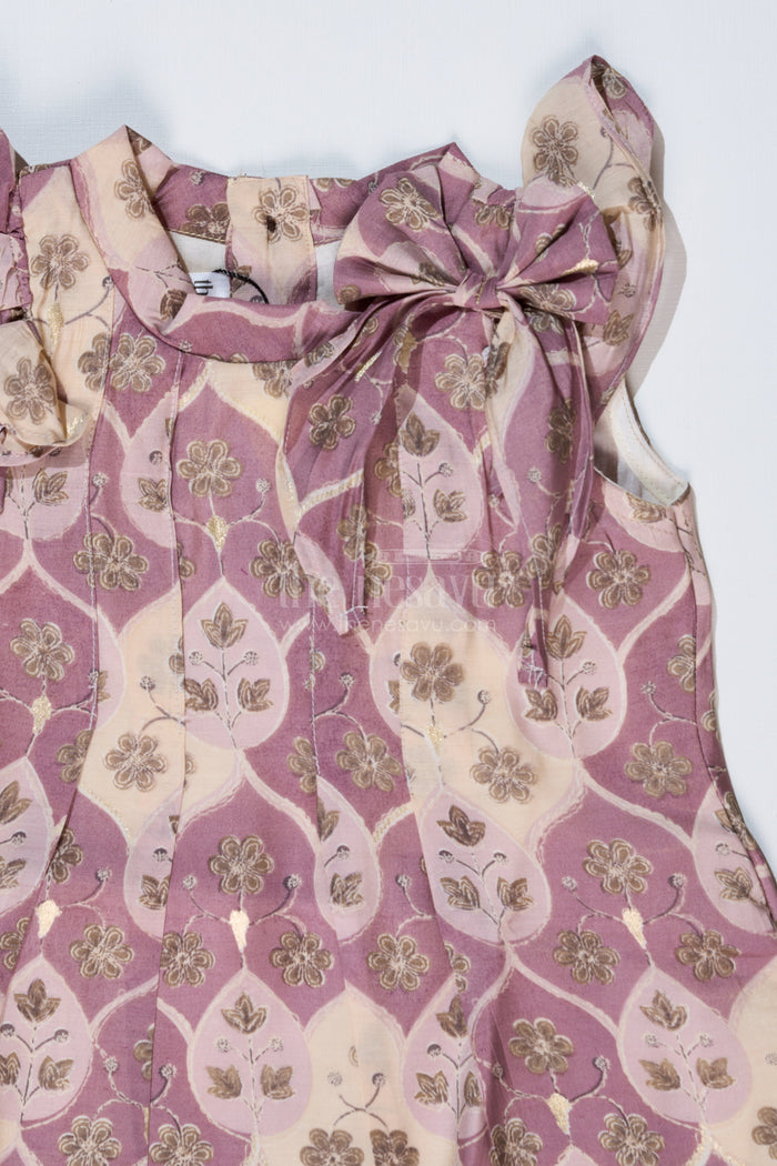 The Nesavu Girls Cotton Frock Girls Cotton Blend Casual Dresses in Muslin Silk with Delicate Floral Design Nesavu Nesavu Girls Cotton Blend Casual Dresses Muslin Silk Delicate Floral Design