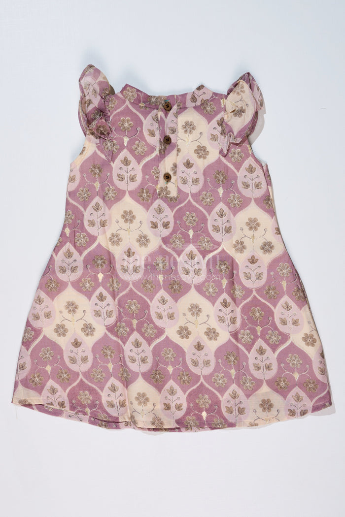 The Nesavu Girls Cotton Frock Girls Cotton Blend Casual Dresses in Muslin Silk with Delicate Floral Design Nesavu Nesavu Girls Cotton Blend Casual Dresses Muslin Silk Delicate Floral Design