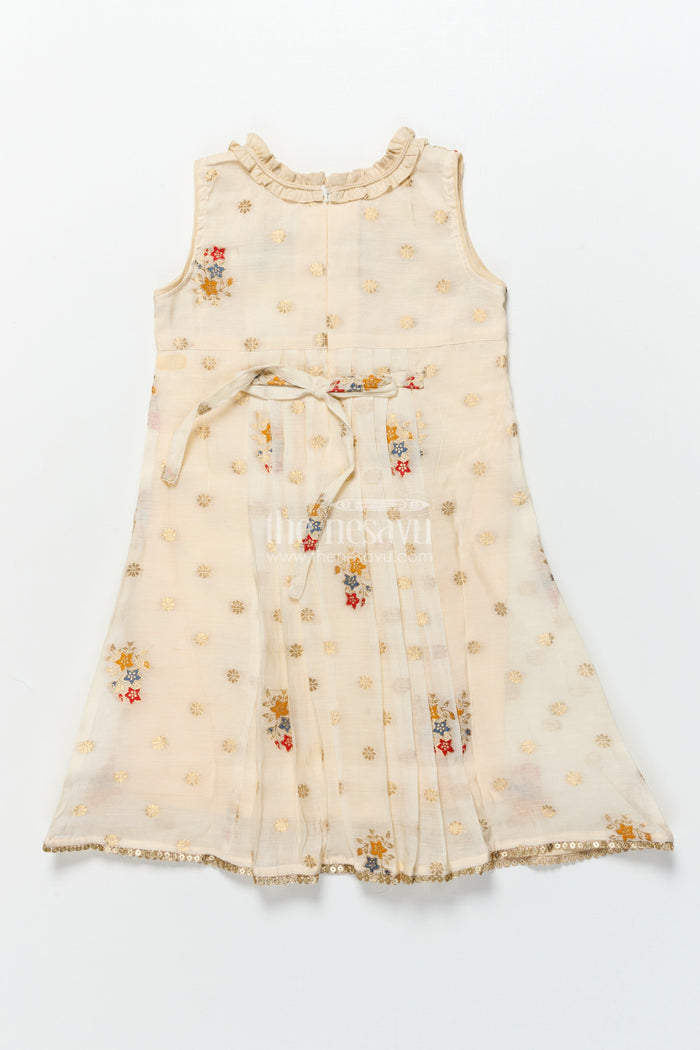 The Nesavu Girls Cotton Frock Girls Cotton Frock for Festive Days and Family Outings Nesavu Nesavu embroidered cotton frock girls  ideal festive occasions casual ethnic wear