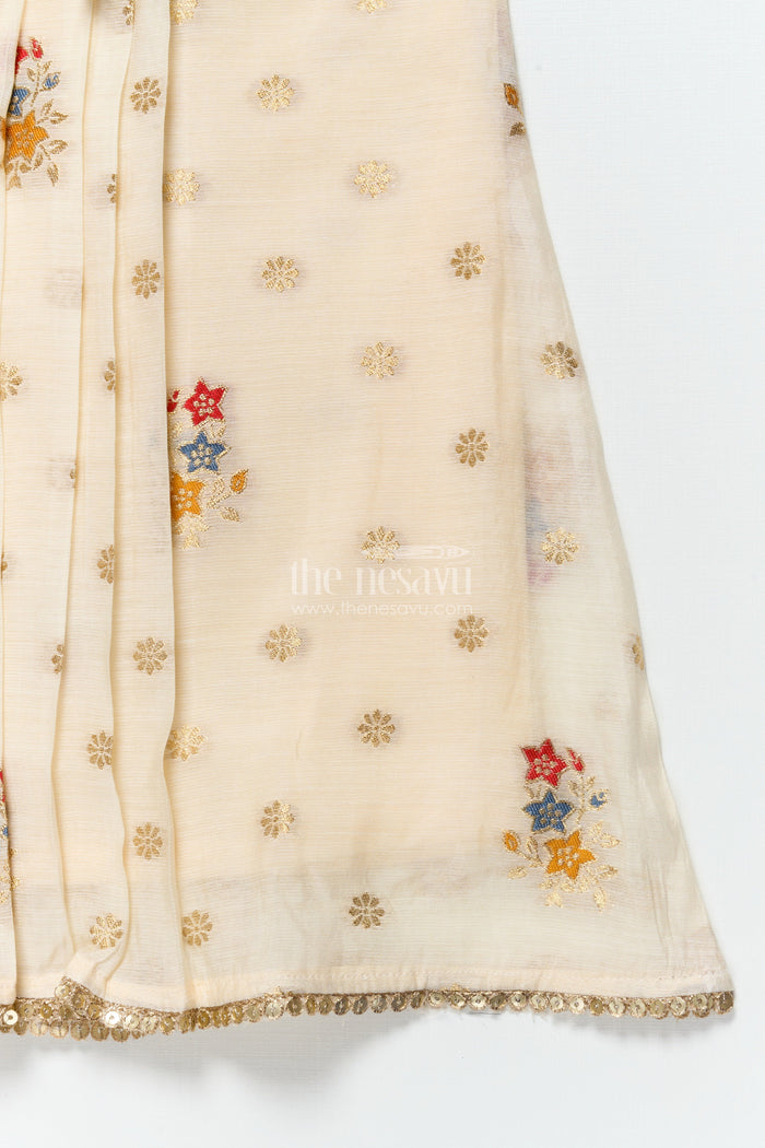 The Nesavu Girls Cotton Frock Girls Cotton Frock for Festive Days and Family Outings Nesavu Nesavu embroidered cotton frock girls  ideal festive occasions casual ethnic wear