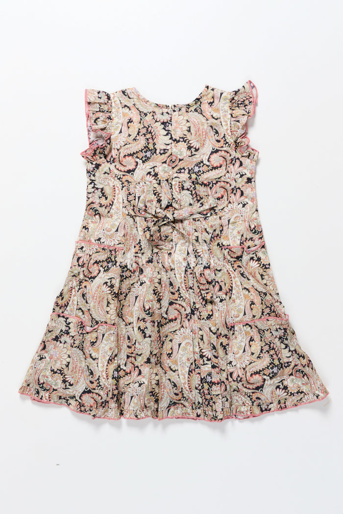 The Nesavu Girls Cotton Frock Girls Cotton Frock with Digital Print for Ethnic School Days and Casual Celebrations Nesavu Nesavu girls cotton frock digital ethnic print  perfect school events festive days