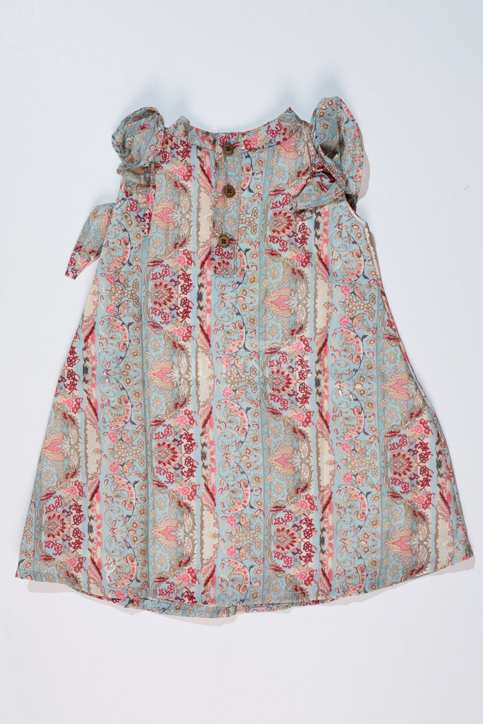 The Nesavu Girls Cotton Frock Girls Latest Frock in Muslin Silk with Intricate Print and Decorative Bow Nesavu Nesavu Girls Latest Frock Muslin Silk Intricate Print Decorative Bow