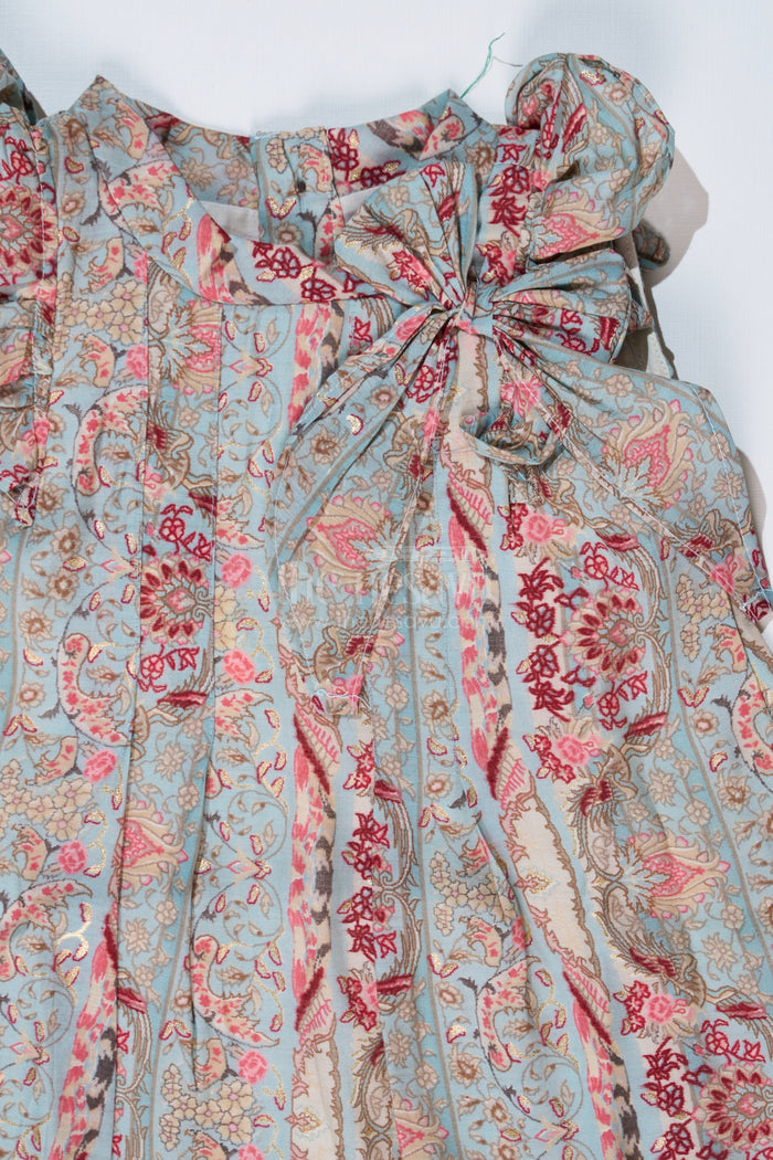 The Nesavu Girls Cotton Frock Girls Latest Frock in Muslin Silk with Intricate Print and Decorative Bow Nesavu Girls Latest Frock Muslin Silk Intricate Print Decorative Bow | The Nesavu