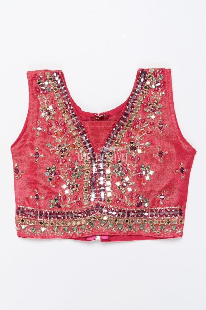 The Nesavu Girls Lehenga Choli Girls Lehenga Choli for Weddings and Festive Celebrations Nesavu Nesavu designer lehenga choli girls mirror embroidery weddings festive occasions