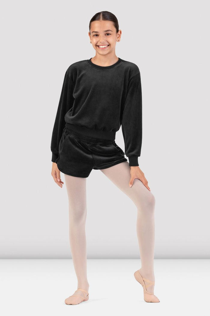 Girls Lily Velvet Crew Neck Jumper