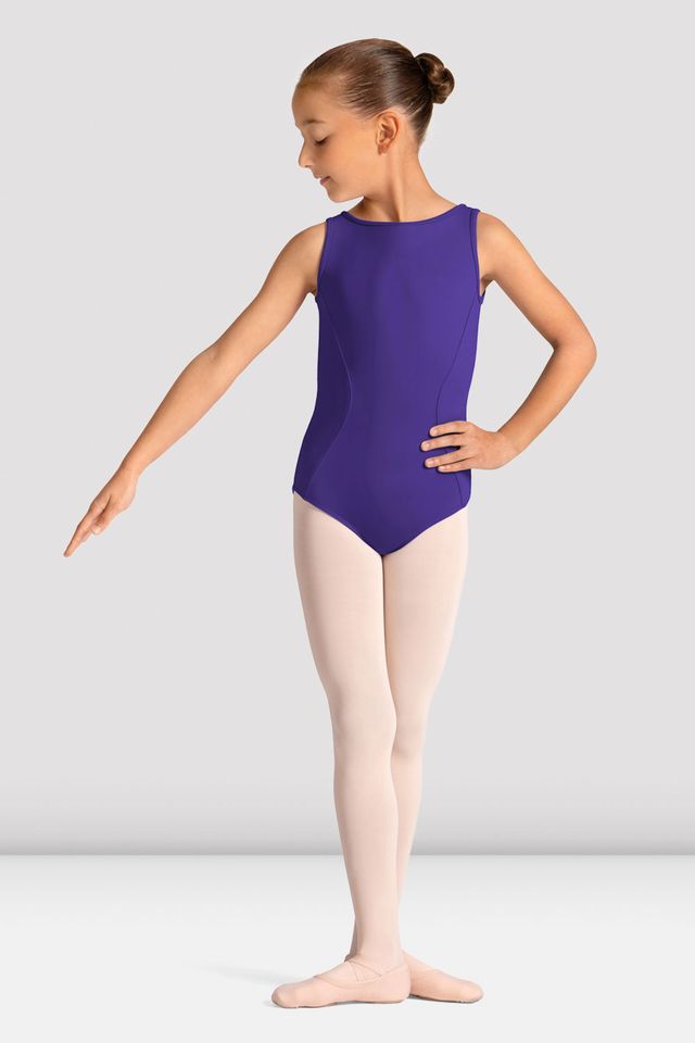 Girls Mirella Celestia Boat Neck Printed Leotard