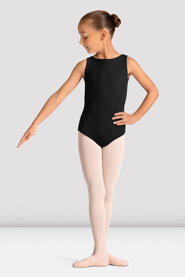 Girls Mirella Celestia Boat Neck Printed Leotard