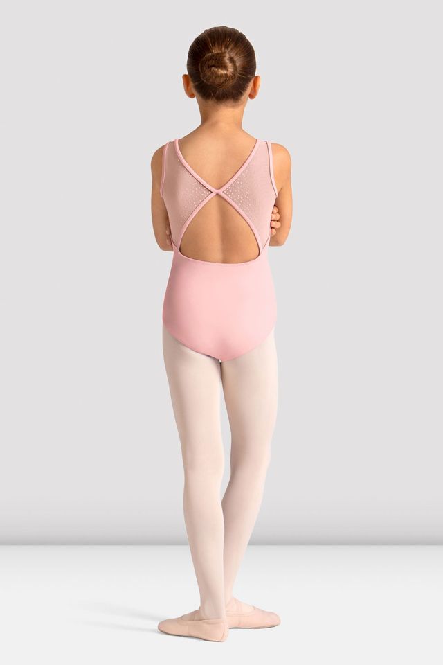 Girls Mirella Celestia Boat Neck Printed Leotard