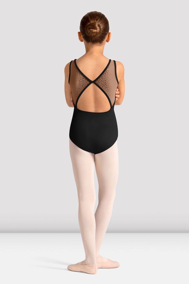 Girls Mirella Celestia Boat Neck Printed Leotard