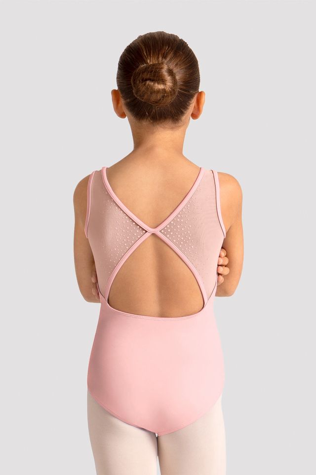Girls Mirella Celestia Boat Neck Printed Leotard