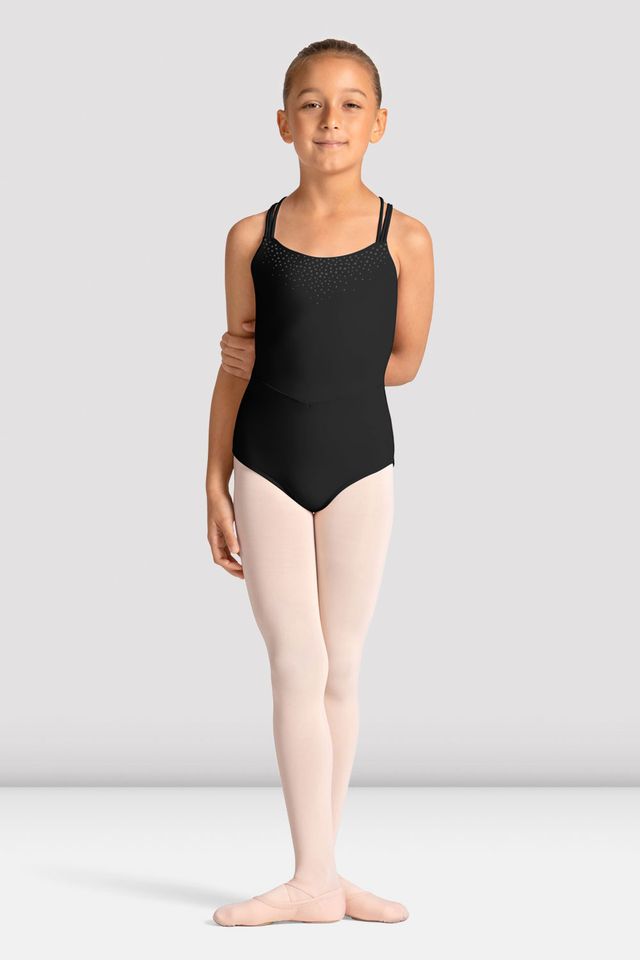 Girls Mirella Celestia Cross Back Printed Leotard