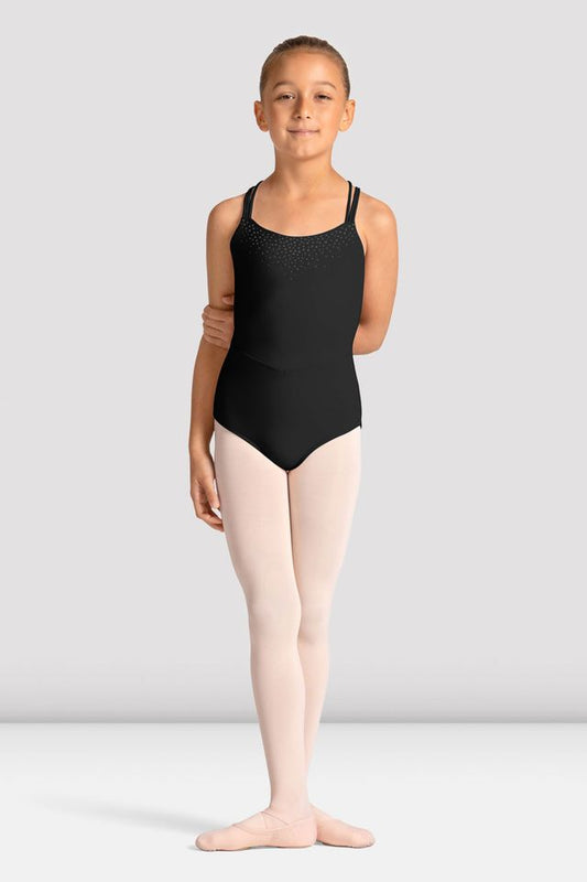 Girls Mirella Celestia Cross Back Printed Leotard