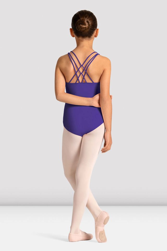 Girls Mirella Celestia Cross Back Printed Leotard