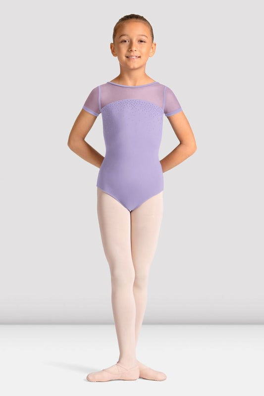 Girls Mirella Celestia Short Sleeve Printed Leotard