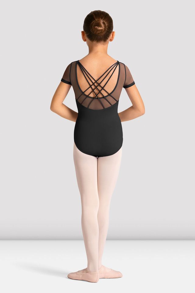 Girls Mirella Celestia Short Sleeve Printed Leotard