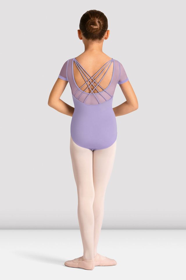 Girls Mirella Celestia Short Sleeve Printed Leotard