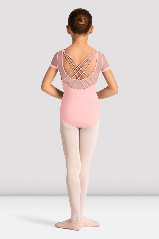 Girls Mirella Celestia Short Sleeve Printed Leotard