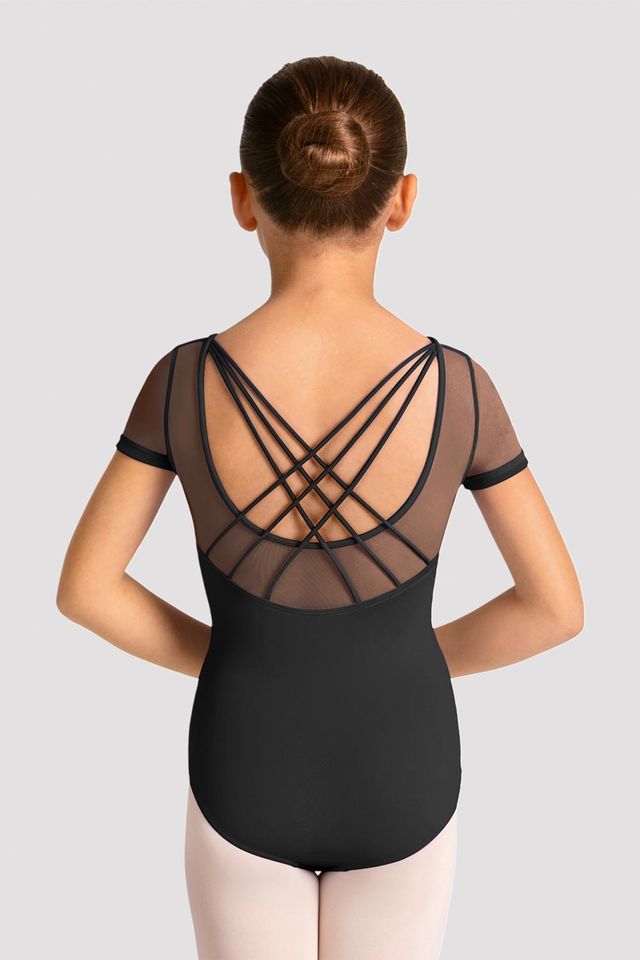 Girls Mirella Celestia Short Sleeve Printed Leotard