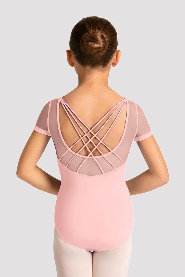 Girls Mirella Celestia Short Sleeve Printed Leotard