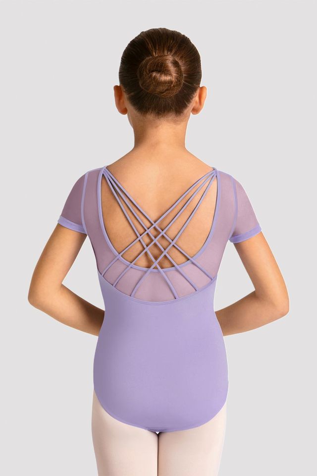Girls Mirella Celestia Short Sleeve Printed Leotard