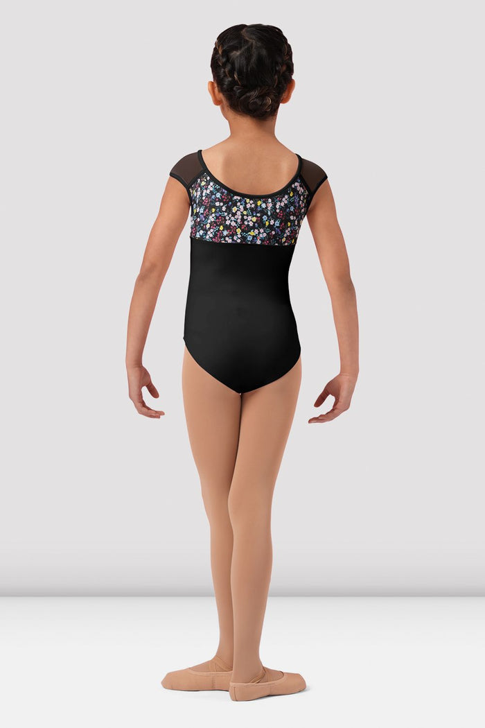 Girls Mirella Ditsy Floral Cap Sleeve Leotard - BLOCH EU