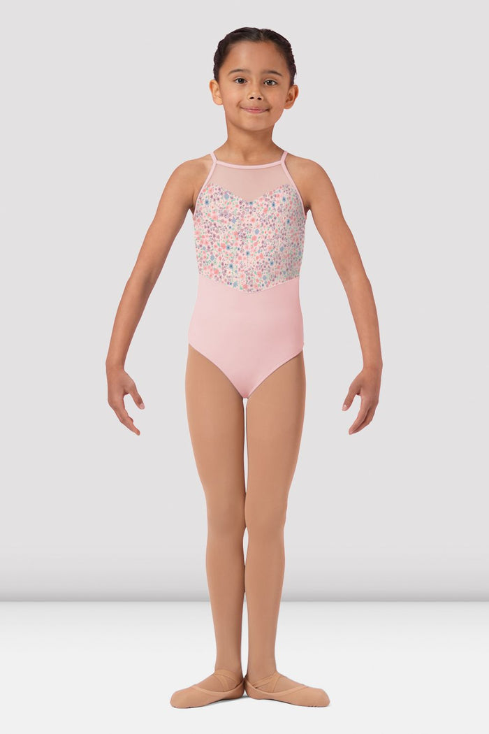 Girls Mirella Ditsy Floral Halterneck Leotard - BLOCH EU