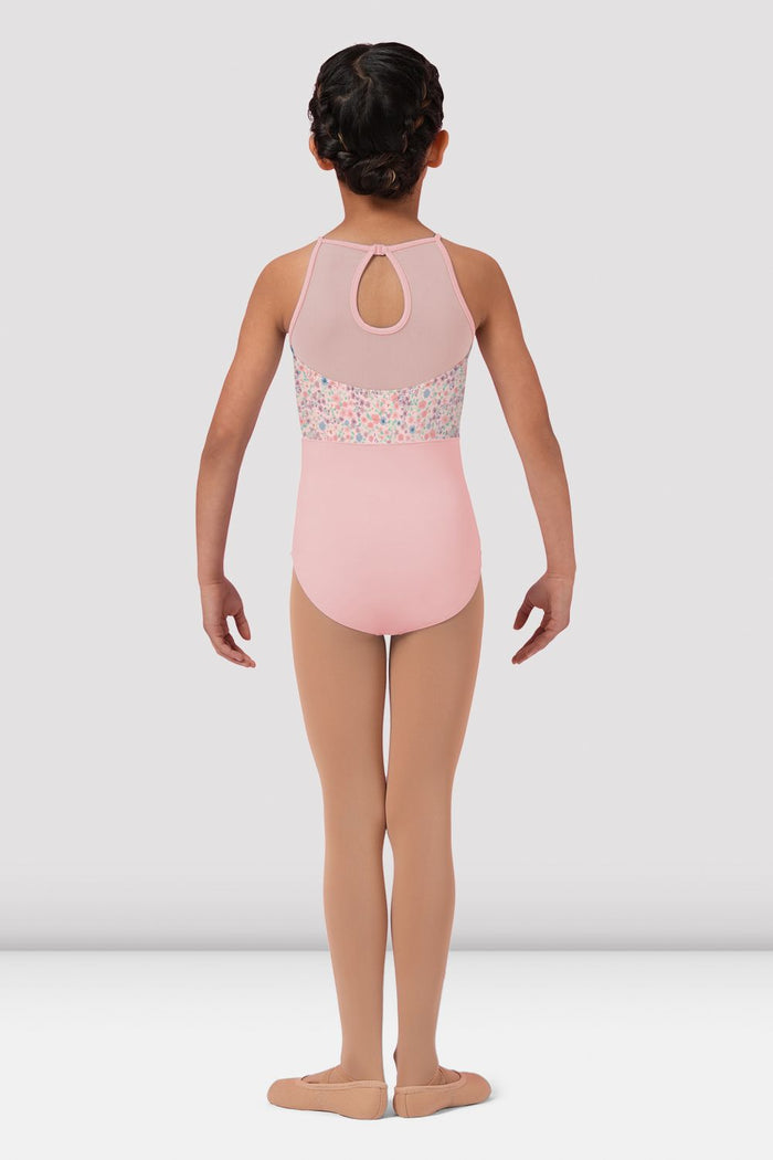 Girls Mirella Ditsy Floral Halterneck Leotard - BLOCH EU