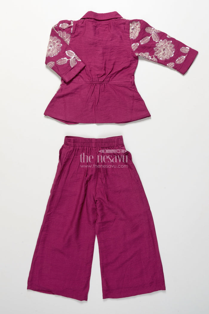 The Nesavu Girls Casual Set Girls Pant Suit for Festive Functions and Modern Ethnic Dressing Nesavu Nesavu girls pant suit festive functions stylish cultural celebrations