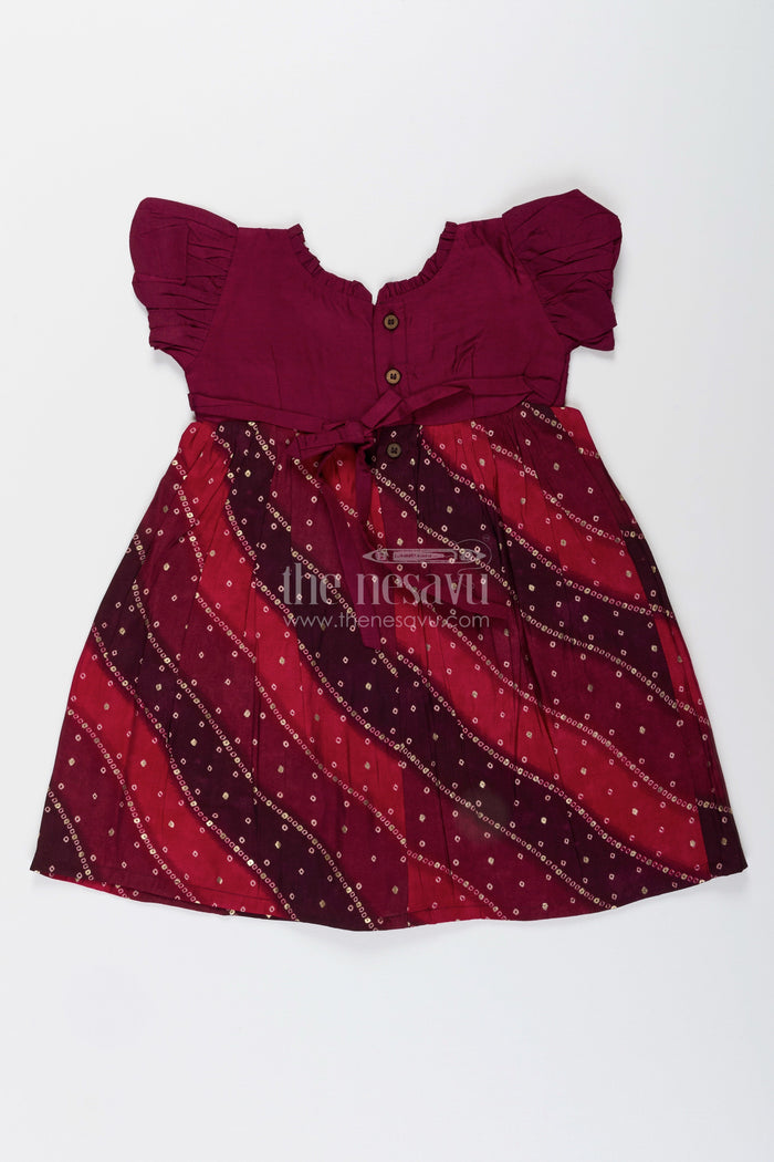 The Nesavu Girls Cotton Frock Girls printed frock for school functions and casual celebrations Nesavu Nesavu girls printed viscose frock school events ethnic casual celebrations
