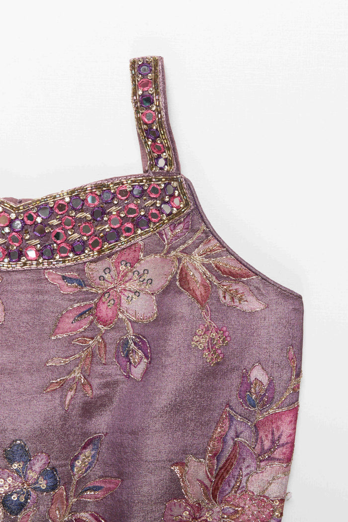 The Nesavu Girls Sharara / Plazo Set Girls Sharara Set for Weddings and Festive Celebrations Nesavu Nesavu girls georgette sharara set sequin embroidery weddings festive occasions
