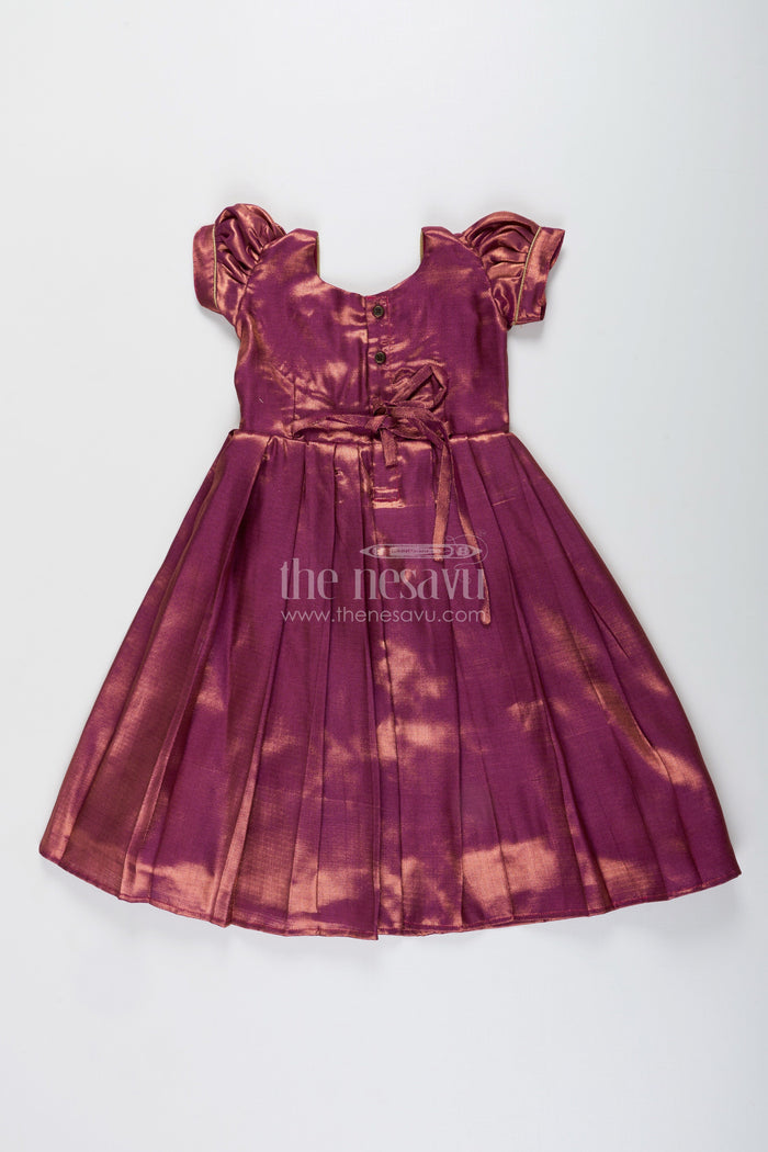 The Nesavu Girls Silk Gown Girls Silk Gown for Weddings and Traditional Occasions Nesavu Nesavu girls silk gown tissue fabric weddings receptions festive celebrations