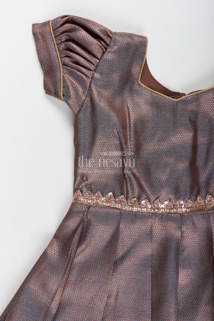 The Nesavu Girls Silk Gown Girls tissue silk gown for festive events and family gatherings Nesavu Nesavu girls tissue silk gown festivals weddings traditional family functions