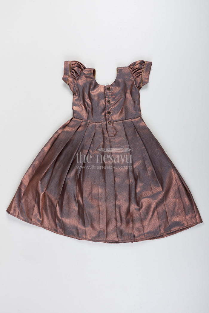 The Nesavu Girls Silk Gown Girls tissue silk gown for festive events and family gatherings Nesavu Nesavu girls tissue silk gown festivals weddings traditional family functions
