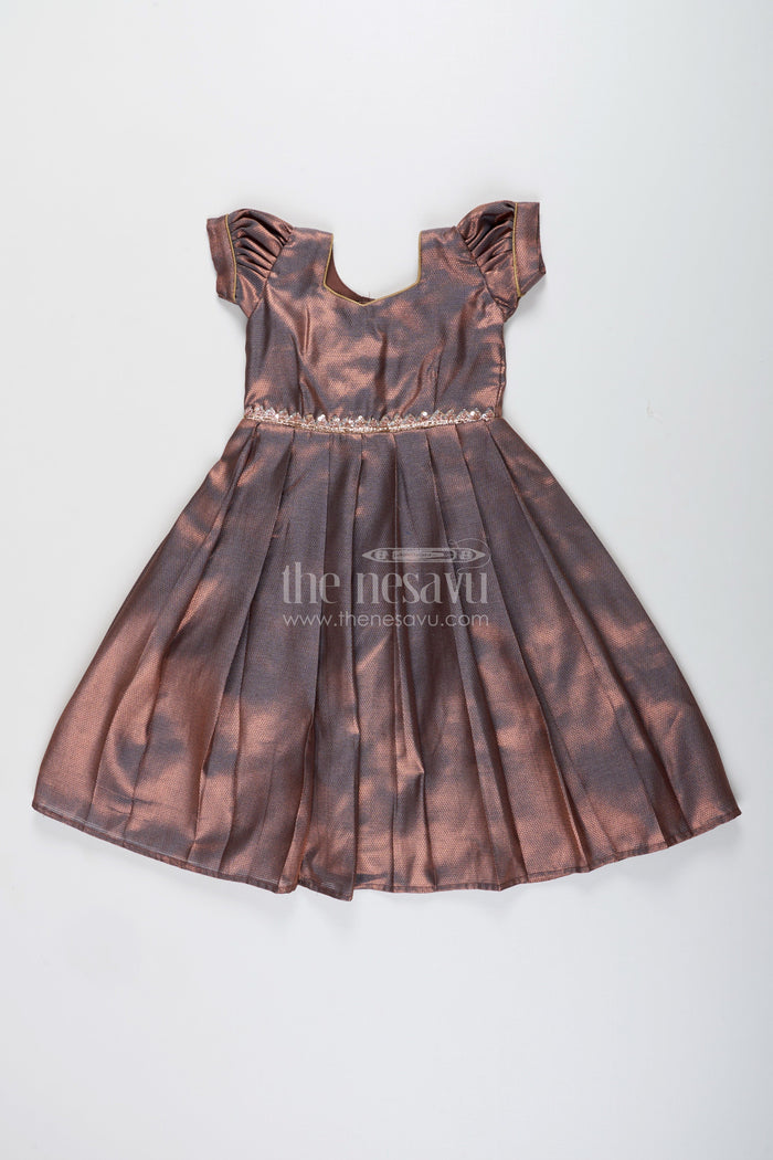 The Nesavu Girls Silk Gown Girls tissue silk gown for festive events and family gatherings Nesavu Nesavu girls tissue silk gown festivals weddings traditional family functions