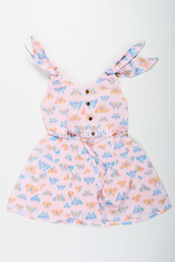 The Nesavu Girls Cotton Frock Girls White Cotton Frock with Colorful Butterfly Print Perfect for Roses Dress Theme for Toddlers and Kids Nesavu Nesavu Girls White Cotton Frock Butterfly Prints Roses Dress Inspired Collection Perfect Everyday Fun