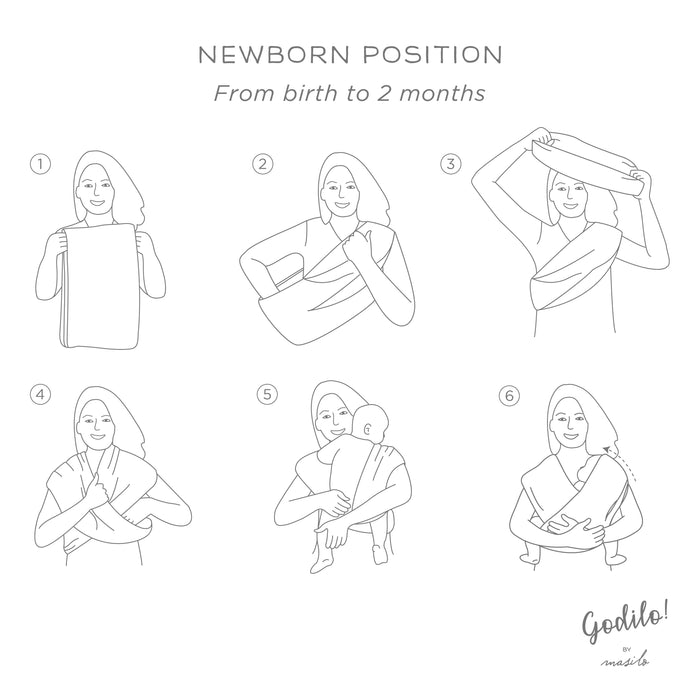 Godilo Ergonomic Organic Cotton Baby Carrier Wrap – Leaf (L0 suits wearers who are petite sized XS to S) (0-2 Years)