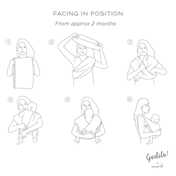 Godilo Ergonomic Organic Cotton Baby Carrier Wrap – Leaf (L0 suits wearers who are petite sized XS to S) (0-2 Years)