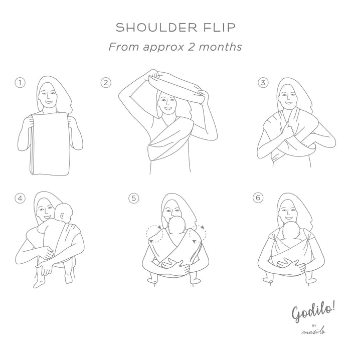 Godilo Ergonomic Organic Cotton Baby Carrier Wrap – Leaf (L0 suits wearers who are petite sized XS to S) (0-2 Years)