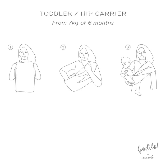 Godilo Ergonomic Organic Cotton Baby Carrier Wrap – Leaf (L0 suits wearers who are petite sized XS to S) (0-2 Years)