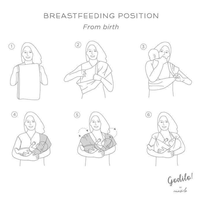 Godilo Ergonomic Organic Cotton Baby Carrier Wrap – Luna (L0 suits wearers who are petite sized XS to S) (0-2 Years)