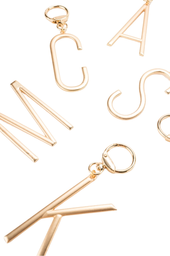 Gold Initial Bag Charm