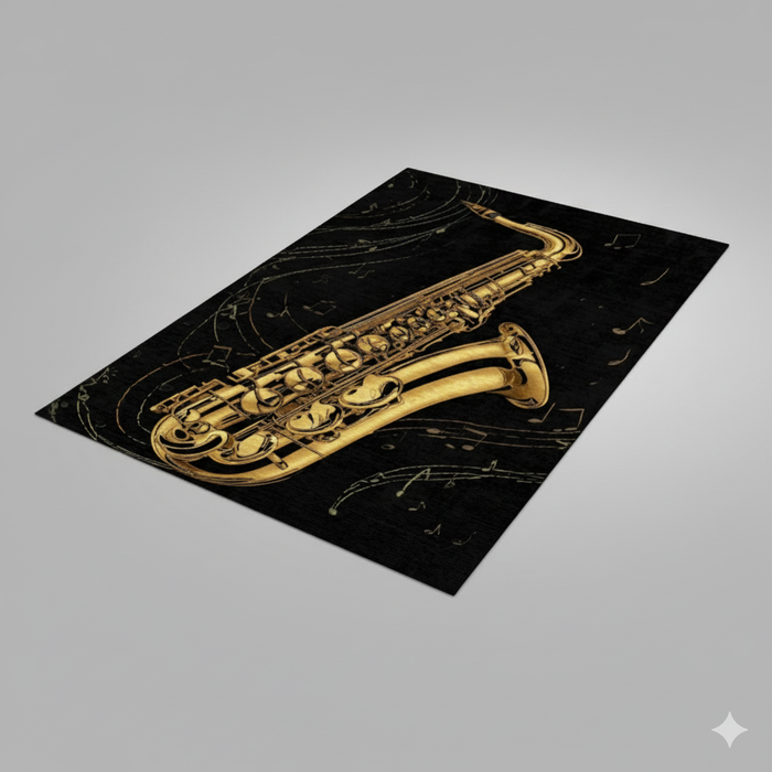Golden Saxophone Area Rug