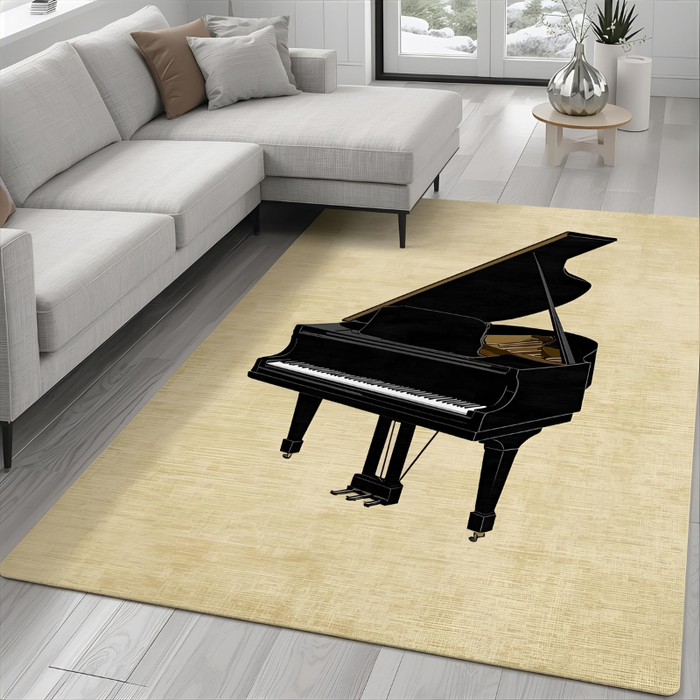 Grand Piano Silhouette Area Rug